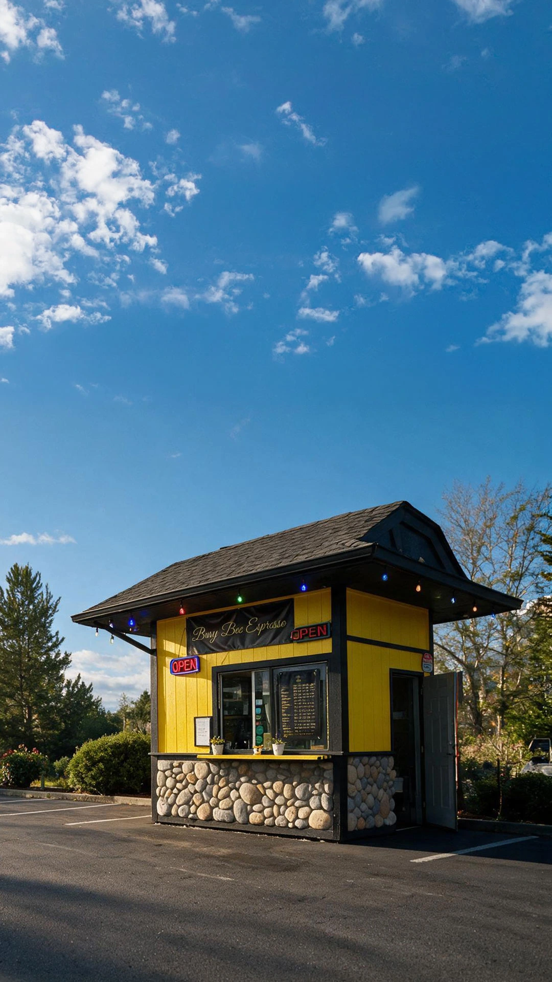 Busy Bee Espresso drive-thru coffee stand on Pacific Ave S in Tacoma, WA